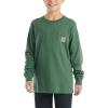 Carhartt Boys’ Long-Sleeve Logo Sleeve Pocket T-Shirt(Cilantro)