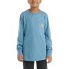 Carhartt Boys’ Long-Sleeve Logo Sleeve Pocket T-Shirt(Coronet Blue)