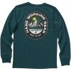 Carhartt Boys’ Long-Sleeve Logo Sleeve Pocket T-Shirt(Deep Teal Heather)