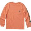 Carhartt Boys’ Long-Sleeve Logo Sleeve Pocket T-Shirt(Exotic Orange Heather)