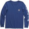 Carhartt Boys’ Long-Sleeve Logo Sleeve Pocket T-Shirt(Galaxy Blue)