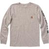 Carhartt Boys’ Long-Sleeve Logo Sleeve Pocket T-Shirt(Gray Heather)