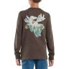 Carhartt Boys’ Long-Sleeve Logo Sleeve Pocket T-Shirt(Mustang Brown Heather)