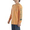 Carhartt Boys’ Long-Sleeve Logo Sleeve Pocket T-Shirt(Tangerine)
