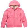 Carhartt Girls Zip Front Flannel Quilt Lined Hooded Active Jac(Pink Lemonade)