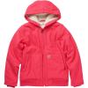 Carhartt Girls Zip Front Flannel Quilt Lined Hooded Active Jac(Raspberry)