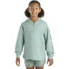 Carhartt Kid’s CA7108 Long-Sleeve Quilted Jersey Half Zip Sweatshirt – Girls(Med Green)