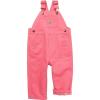Carhartt Kid’s CM9712 Loose Fit Canvas Bib Overall – Girls(Pink Lemonade)