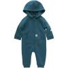 Carhartt Kid’s CM9758 Long-Sleeve Quilted Jersey Zip Front Hooded Coverall – Gi(Blue)