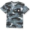 Carhartt Kids’ Short Sleeve Pocket T-Shirt Tee Shirt(Caviar Black Camo)