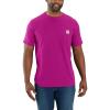Carhartt Men’s 104616 Force® Relaxed Fit Midweight Short Sleeve Pocket(Magenta Agate)