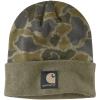 Carhartt Men’s 106336 Knit Camo Patch Beanie(Burnt Olive Vintage Camo)