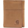 Carhartt Men’s Casual Saddle Leather Wallets, Available in Multiple Styles and Colors(Carhartt Brown (Trifold))