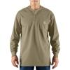 Carhartt Men’s Flame Resistant Force Cotton Long Sleeve Henley(Khaki)
