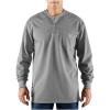 Carhartt Men’s Flame Resistant Force Cotton Long Sleeve Henley(Light Gray)