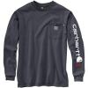 Carhartt Mens Flame Resistant Force Loose Fit Lightweight Long-Sleeve Logo Graphic T-Shirt(Granite Heather)