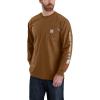 Carhartt Mens Flame Resistant Force Loose Fit Lightweight Long-Sleeve Logo Graphic T-Shirt(Oiled Walnut Heather)