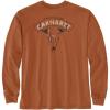 Carhartt Mens Flame Resistant Force Loose Fit Lightweight Long-Sleeve Longhorn Graphic T-Shirt(Baked Clay)