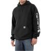 Carhartt Men’s Flame Resistant Force Loose Fit Midweight Logo Sleeve Graphic Sweatshirt(Black Heather)