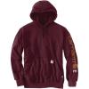 Carhartt Men’s Flame Resistant Force Loose Fit Midweight Logo Sleeve Graphic Sweatshirt(Port)