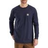 Carhartt Men’s Flame Resistant Force Relaxed Fit Lightweight Long-Sleeve T-Shirt(Dark Navy)