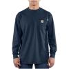 Carhartt Men’s Flame-Resistant Force Cotton Long-Sleeve T-Shirt(Dark Navy)
