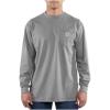 Carhartt Men’s Flame-Resistant Force Cotton Long-Sleeve T-Shirt(Light Gray)