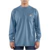 Carhartt Men’s Flame-Resistant Force Cotton Long-Sleeve T-Shirt(Medium Blue)