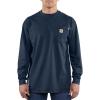 Carhartt Men’s Flame-Resistant Force Cotton Long-Sleeve T-Shirt(Navy)