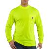 Carhartt Men’s Force Color Enhanced Long-Sleeve T-Shirt(Brite Lime)