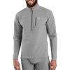 Carhartt Men’s Force Heavyweight Heathered Knit Base Layer Crewneck Pocket Top(Shadow Heather)