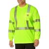 Carhartt Men’s Force High-Visibility Long-Sleeve Class 3 T-Shirt(Brite Lime)