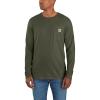 Carhartt Men’s Force Relaxed Fit Midweight Long-Sleeve Pocket T-Shirt(Basil Heather)