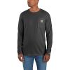 Carhartt Men’s Force Relaxed Fit Midweight Long-Sleeve Pocket T-Shirt(Carbon Heather)
