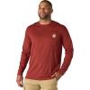 Carhartt Men’s Force Relaxed Fit Midweight Long-Sleeve Pocket T-Shirt(Dark Spice Red Heather)