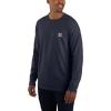 Carhartt Men’s Force Relaxed Fit Midweight Long-Sleeve Pocket T-Shirt(Navy)