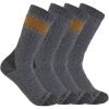 Carhartt Men’s Heavyweight Crew Sock 4 Pack(Assorted 2 Grey)