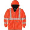 Carhartt Men’s High-Visibility Loose Fit Midweight Thermal-Lined Full-Zip Class 3 Sweatshirt(Brite Orange)