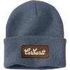 Carhartt Men’s Knit Cuffed Script Patch Beanie(Bluestone)