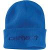 Carhartt Men’s Knit Insulated Logo Graphic Cuffed Beanie(Blue Glow)
