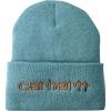 Carhartt Men’s Knit Insulated Logo Graphic Cuffed Beanie(Blue Spruce)