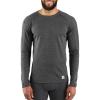 Carhartt Men’s MBL131 Base Force® Midweight Base Layer Poly-Wool Crew(Dark Black Heather)