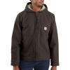 Carhartt Men’s Relaxed Fit Washed Duck Sherpa-Lined Jacket(Dark Brown)
