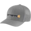 Carhartt Men’s Rugged Flex Fitted Canvas Mesh-Back Logo Graphic Cap(Asphalt)