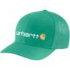 Carhartt Men’s Rugged Flex Fitted Canvas Mesh-Back Logo Graphic Cap(Sea Green)
