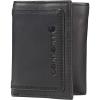 Carhartt Men’s Rugged Leather Triple Stitch Wallets, Available in Multiple Styles(Black (Trifold))