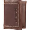 Carhartt Men’s Rugged Leather Triple Stitch Wallets, Available in Multiple Styles(Brown (Trifold))