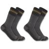 Carhartt Men’s SB7742M Heavyweight Synthetic-Wool Blend Boot Sock 2-Pack(Gray)