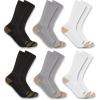 Carhartt Men’s SC1156M Midweight Crew Sock 6-Pack(Assorted 1)