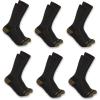 Carhartt Men’s SC1156M Midweight Crew Sock 6-Pack(Black)